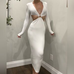 PLT white cut out maxi dress 🤍